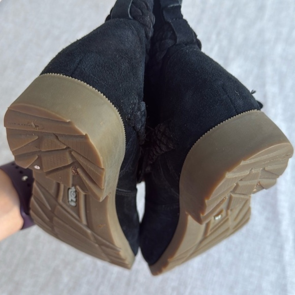 Teva De La Vina Waterproof Suede Black Side Zip Leather Ankle Boot‎ size 7 - Picture 9 of 11